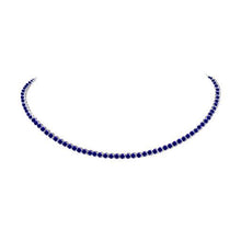 Load image into Gallery viewer, 14k 2.50ctw Sapphire Tennis Choker Necklace
