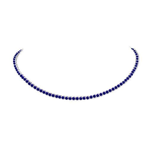 14k 2.50ctw Sapphire Tennis Choker Necklace