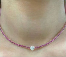 Load image into Gallery viewer, 14k Diamond and Ruby Choker Necklace
