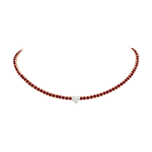 14k Diamond and Ruby Choker Necklace