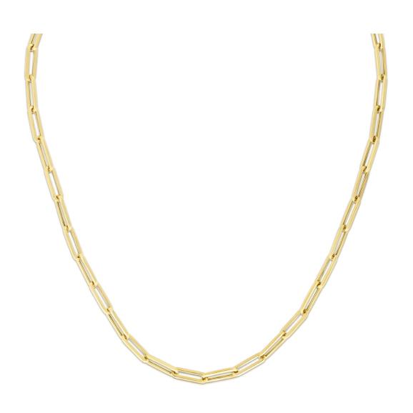 14K Yellow Gold 4.2mm Paperclip Chain Necklace