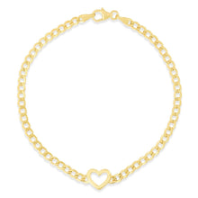 Load image into Gallery viewer, 14K Heart Curb Bracelet
