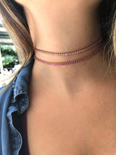 Load image into Gallery viewer, 14k 2.50ctw Ruby Tennis Choker Necklace
