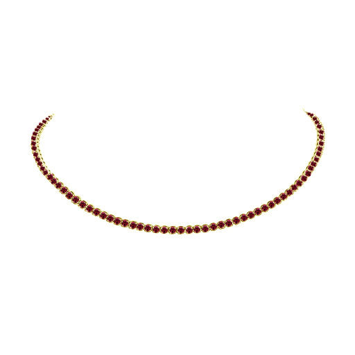 14k 2.50ctw Ruby Tennis Choker Necklace