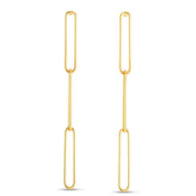 Load image into Gallery viewer, 14K Lungo Paperclip Drop Earring
