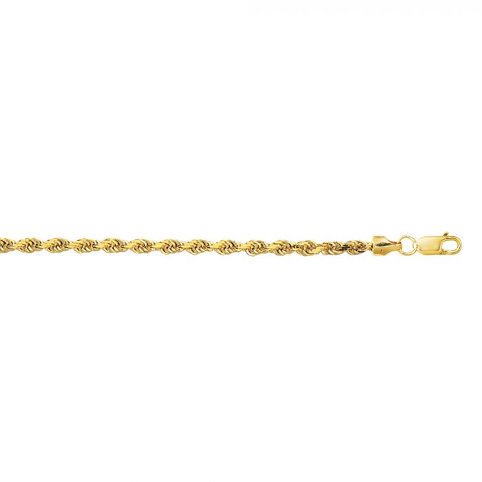 14K Gold 3.2mm Lite Rope Chain Necklace
