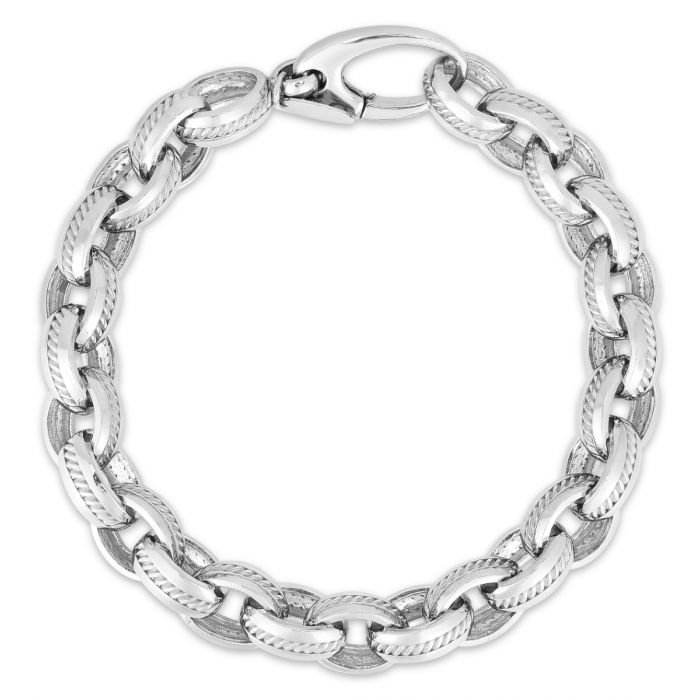 Men's Cable Inlay Rolo Chain Link Bracelet