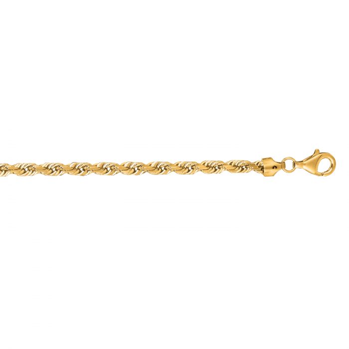 14K Gold 7mm Solid Royal Rope Chain Necklace