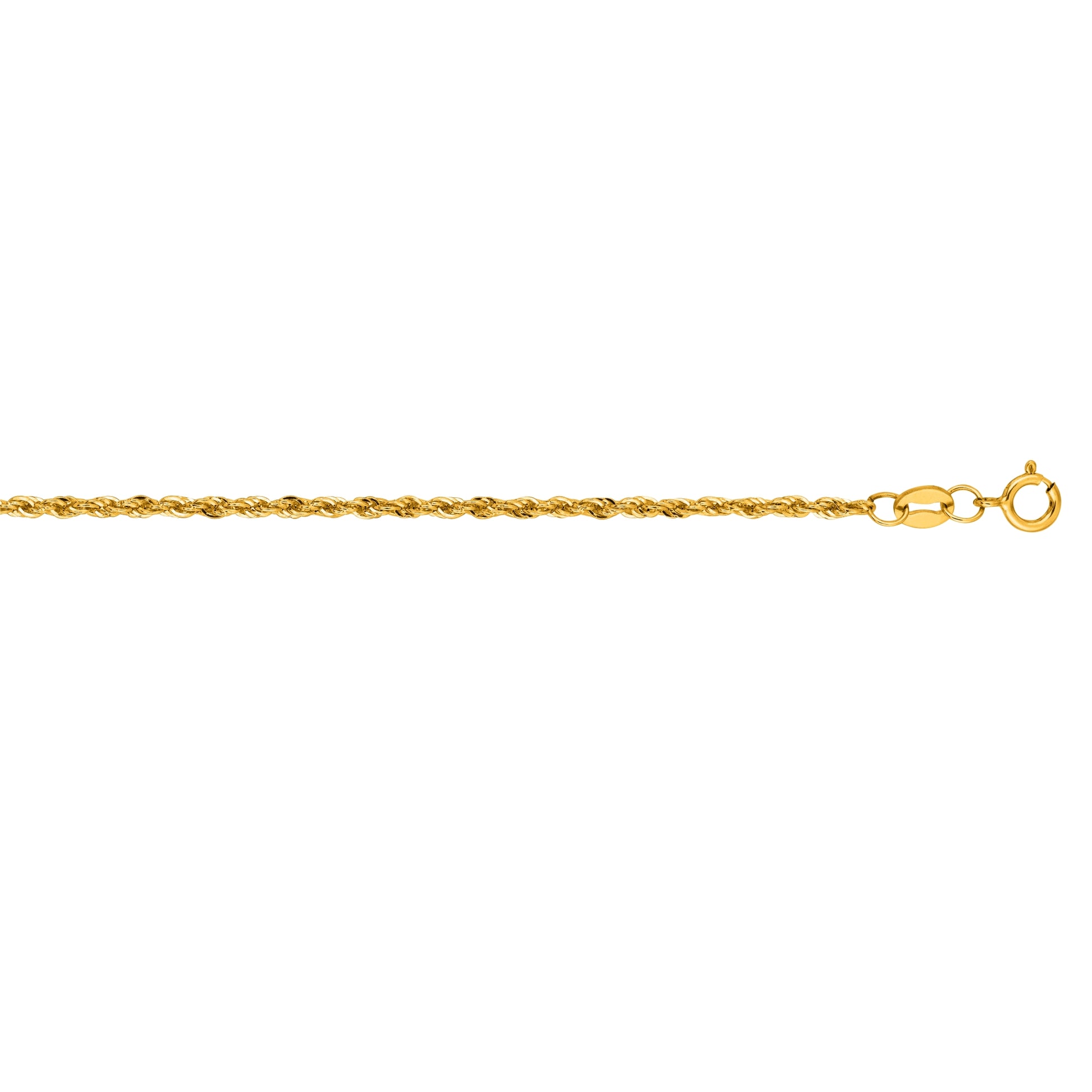 Royal Chain 10K Gold 1.5mm Diamond Cut Lite Rope Chain 012HSR