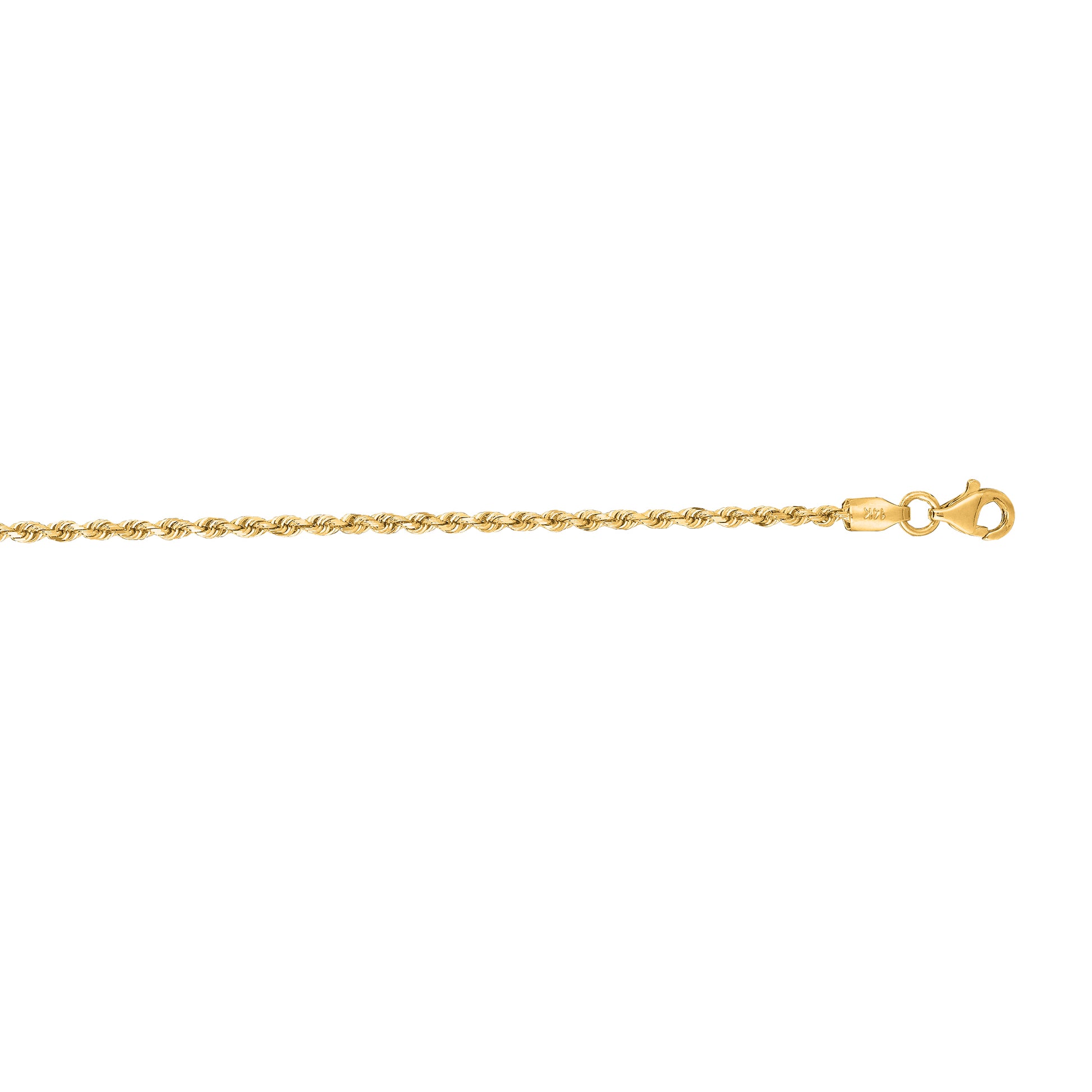 Royal Chain 10K Gold 1.8mm Solid Diamond Cut Royal Rope Chain 014ROY