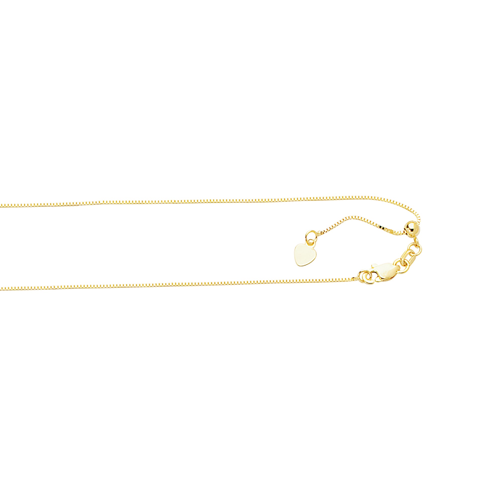 Royal Chain 10K Gold 0.68mm Adjustable Box Chain 015ABOX