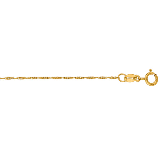 Royal Chain 10K Gold .8mm Singapore Chain 015SING
