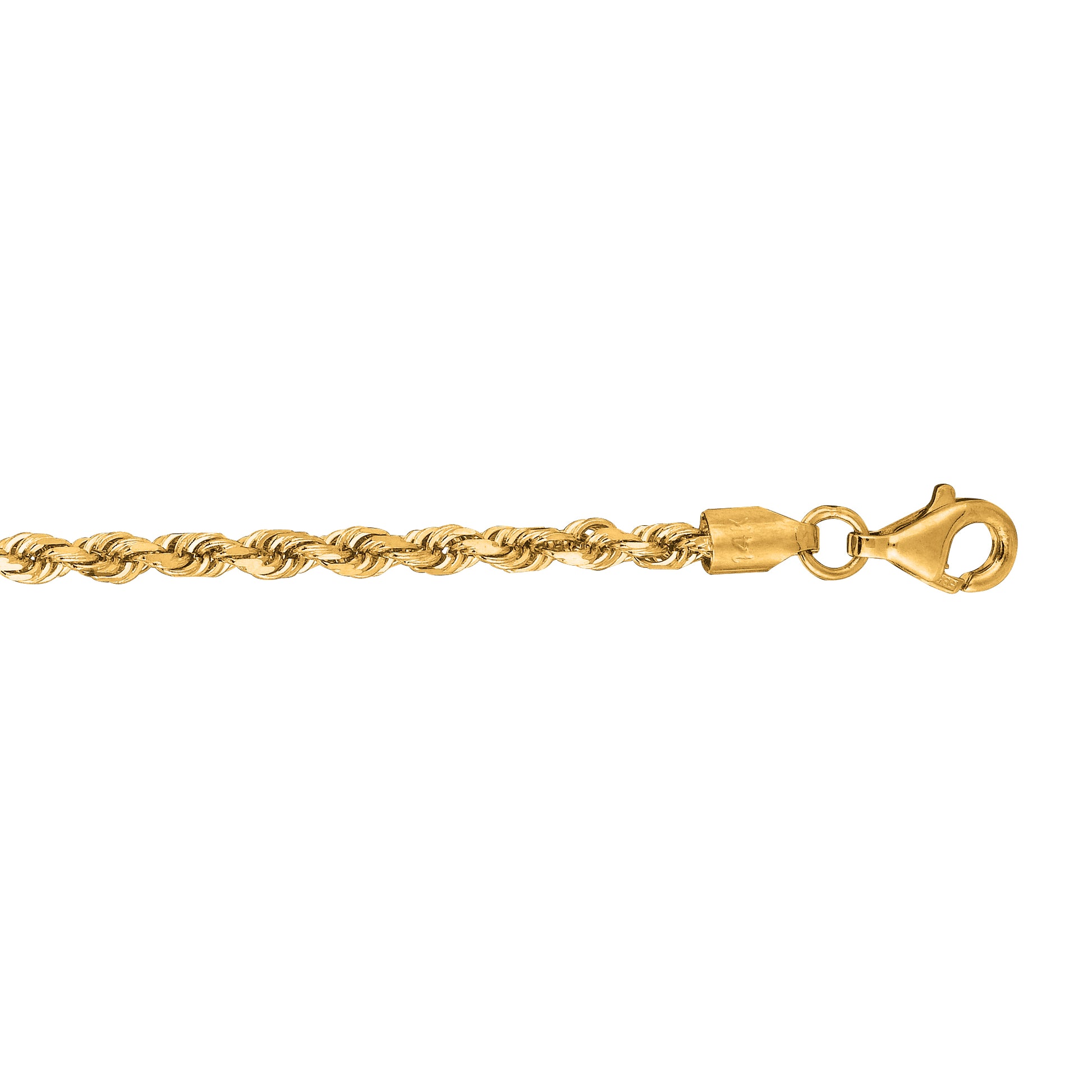 Royal Chain 10K Gold 2.75mm Solid Diamond Cut Royal Rope Chain  021ROY