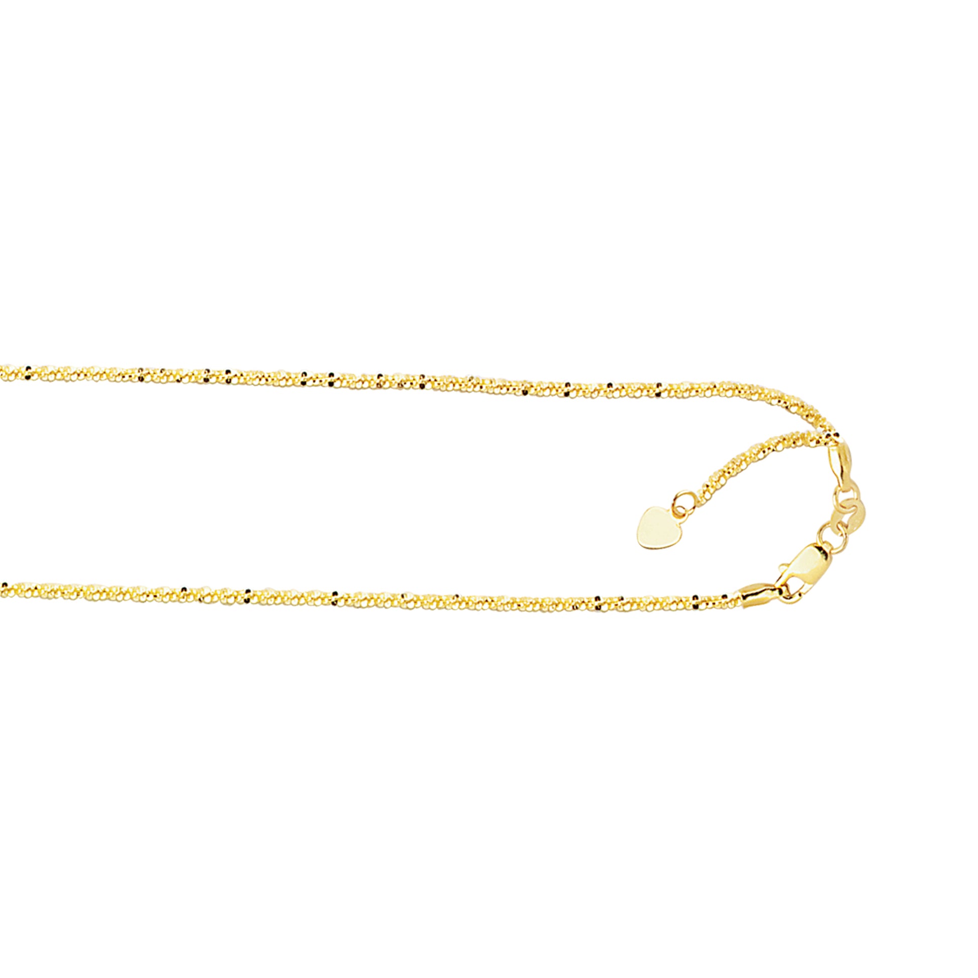 Royal Chain 10K Gold 1.2mm Adjustable Sparkle Chain 025ASC