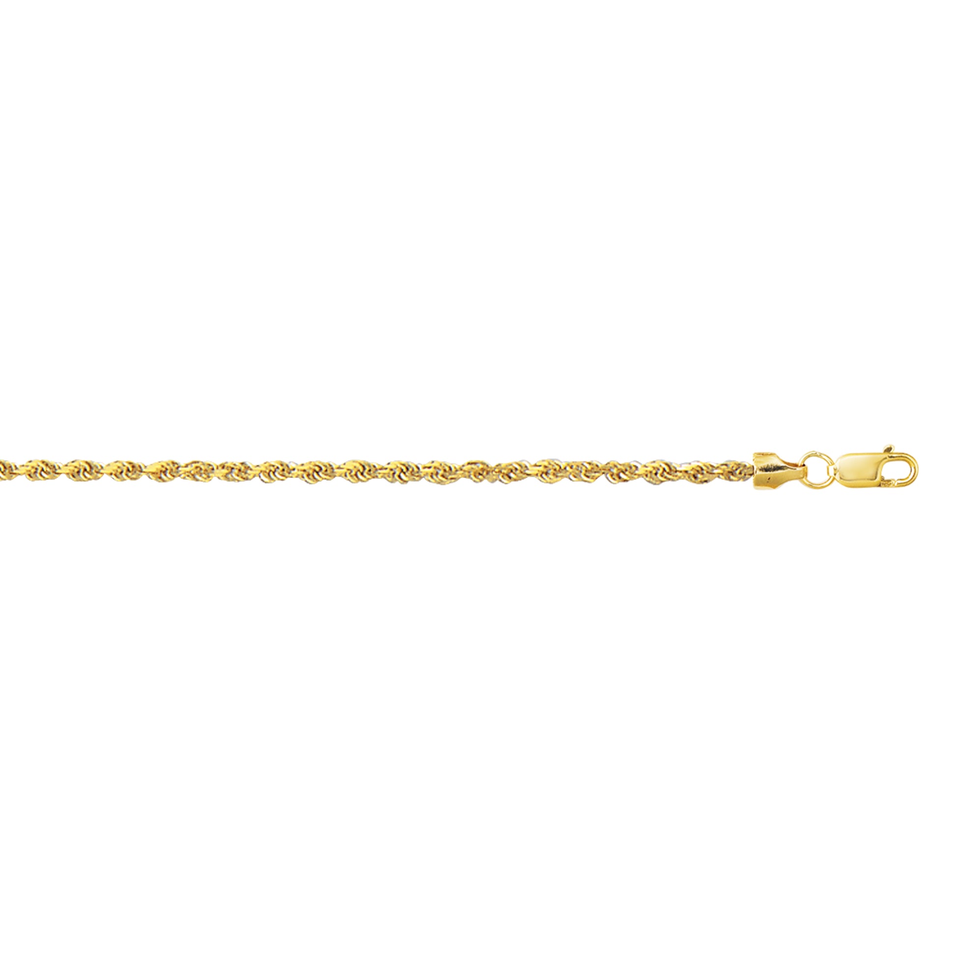 Royal Chain 10K Gold 2.0mm Diamond Cut Lite Rope Chain 116HSR