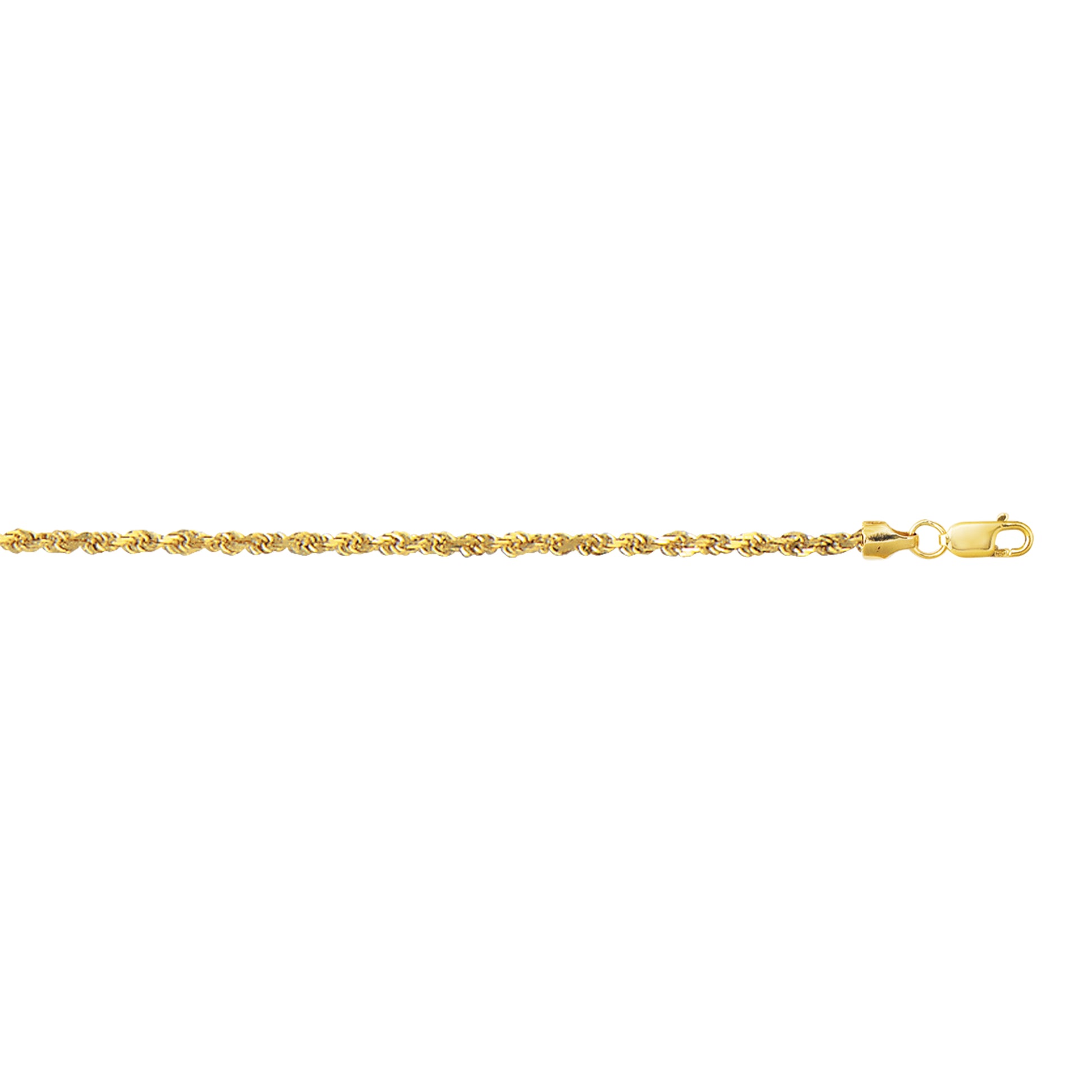 Royal Chain 10K Gold 2.5mm Diamond Cut Lite Rope Chain 118HSR