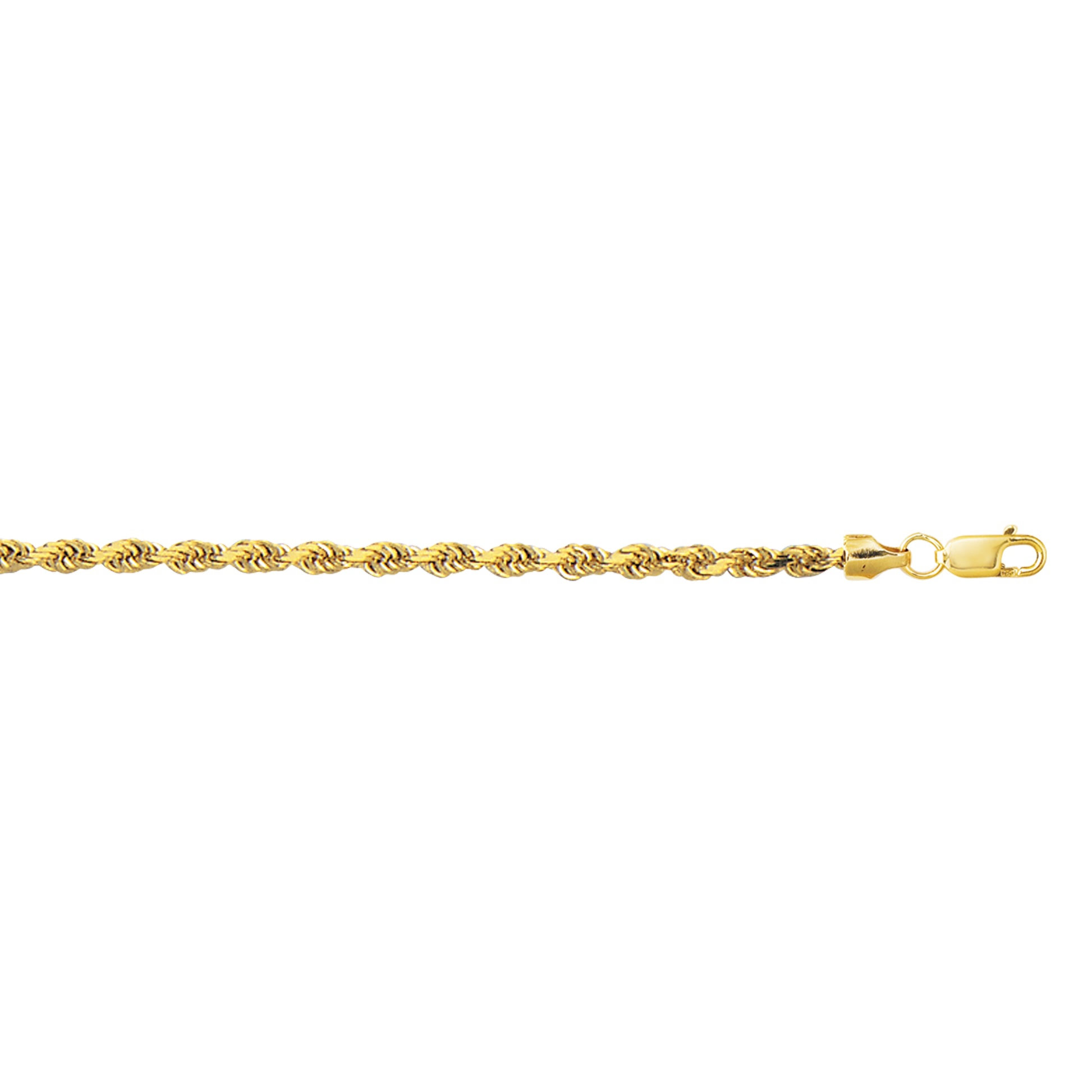 Royal Chain 10K Gold 3.2mm Diamond Cut Lite Rope Chain 123HSR