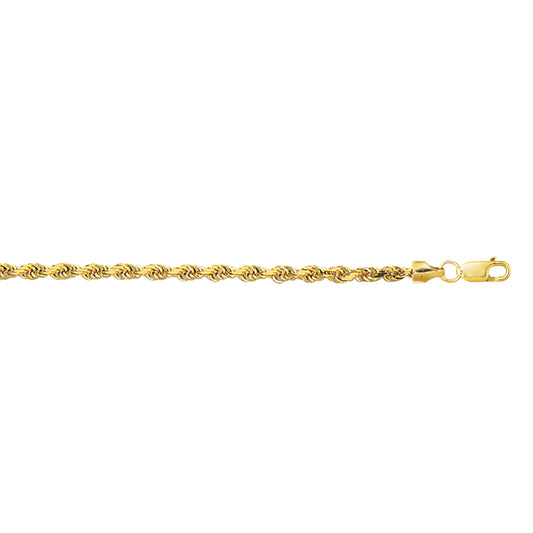 Royal Chain 10K Gold 3.2mm Diamond Cut Lite Rope Chain 123HSR
