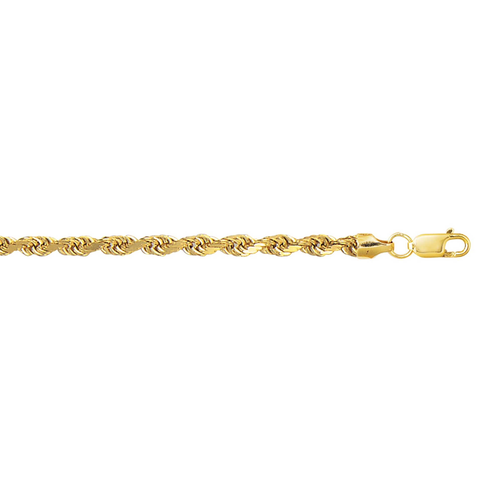 Royal Chain 10K Gold 4.0mm Diamond Cut Lite Rope Chain  130HSR