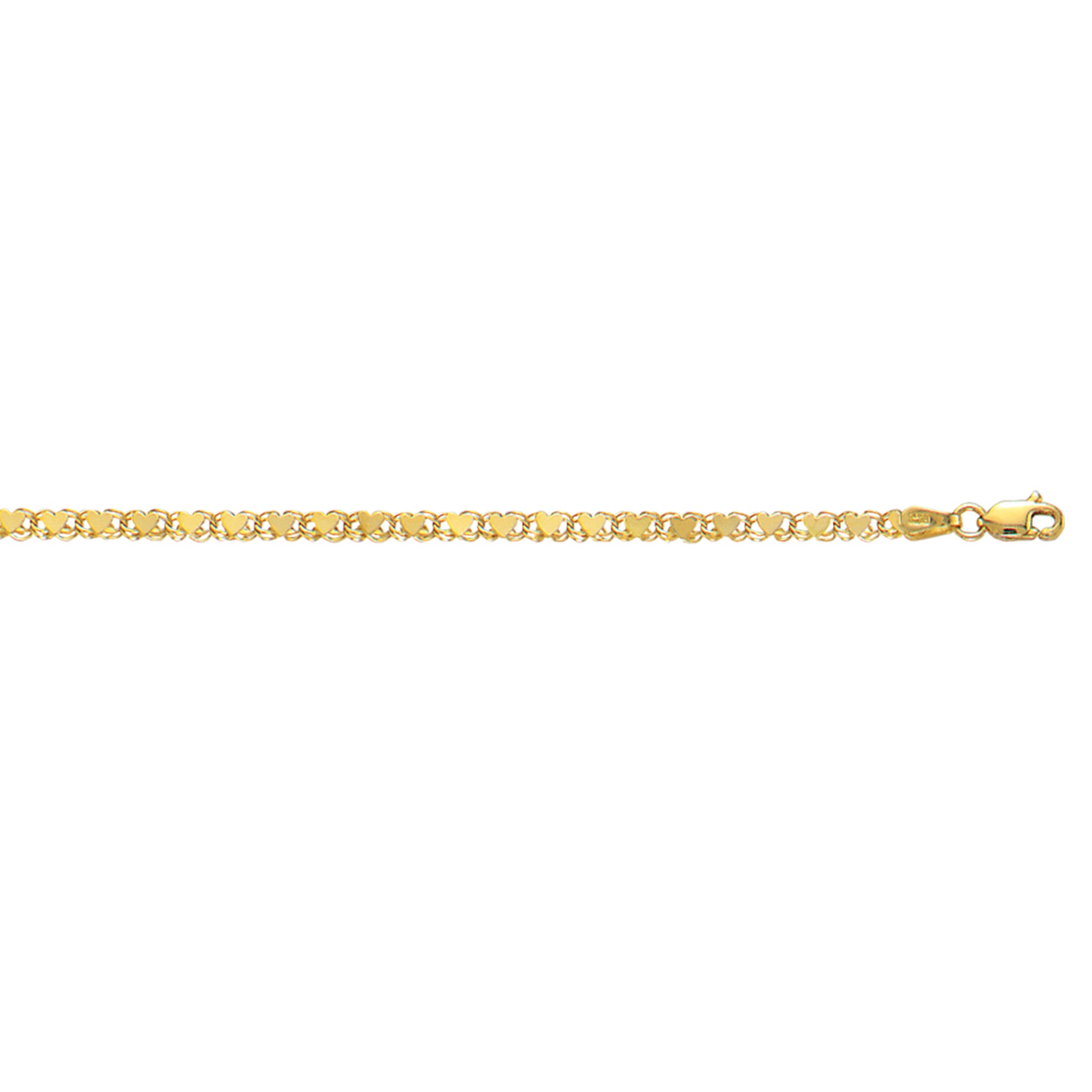 Royal Chain 10K Gold 3.0mm Heart Chain  1HC