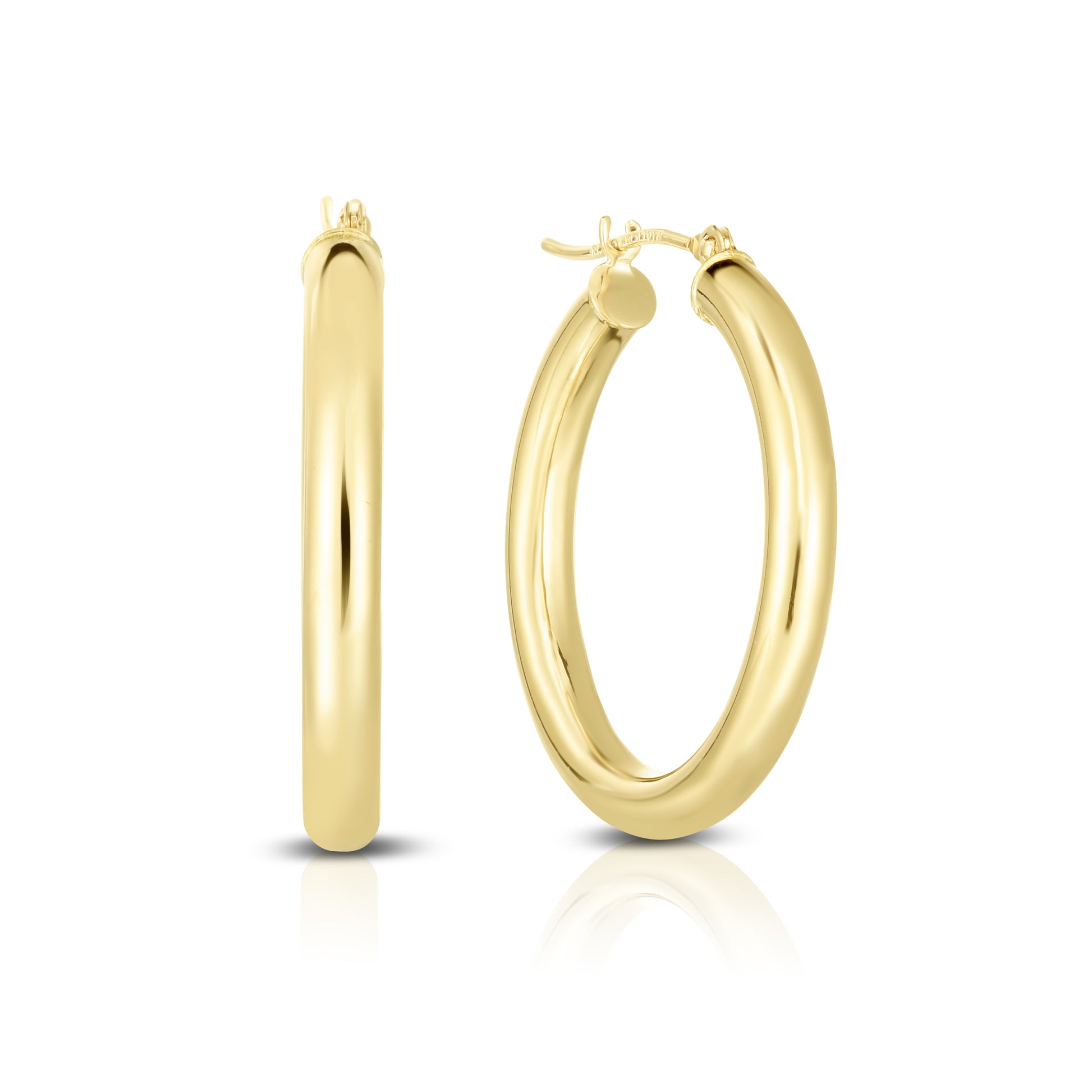 Royal Chain 10K Gold 3x25mm Hoop Earring 213LT