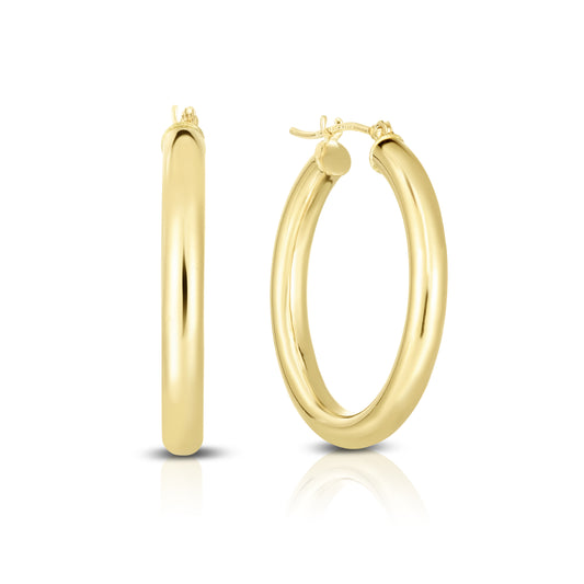 Royal Chain 10K Gold 3x25mm Hoop Earring 213LT