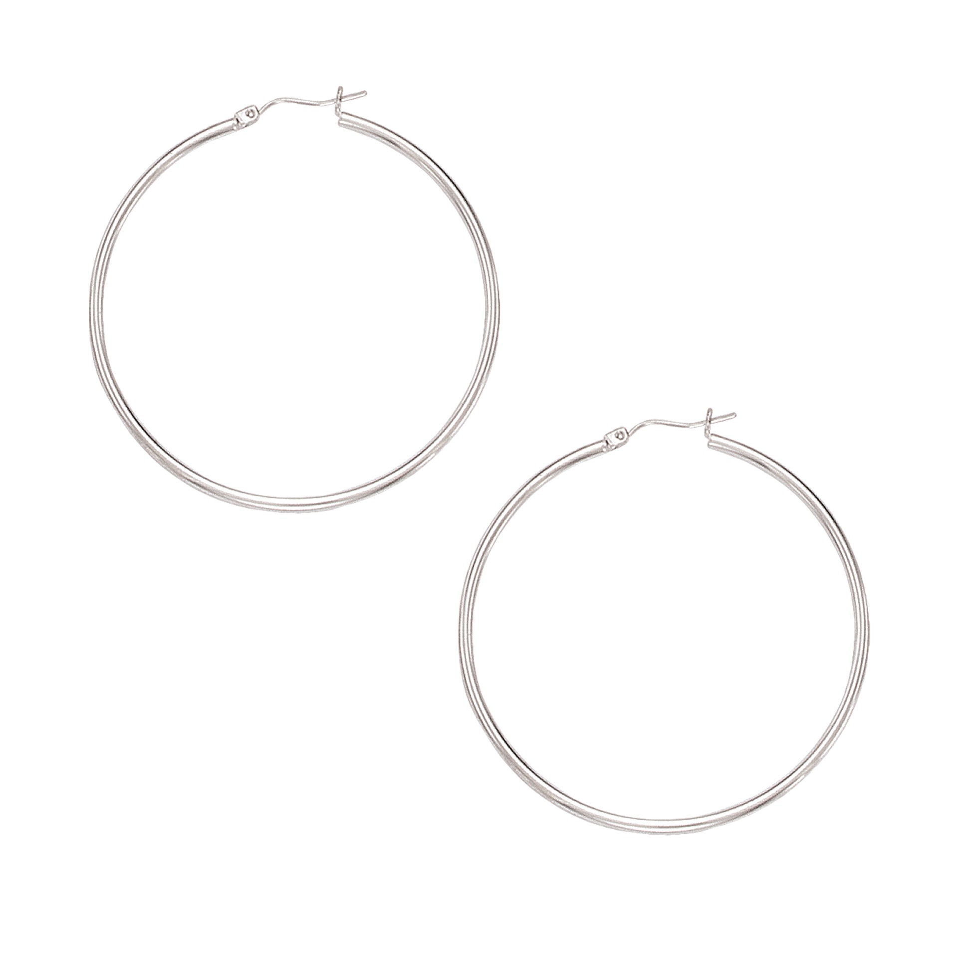 Royal Chain 10K Gold 2x50mm Hoop Earring 255RW