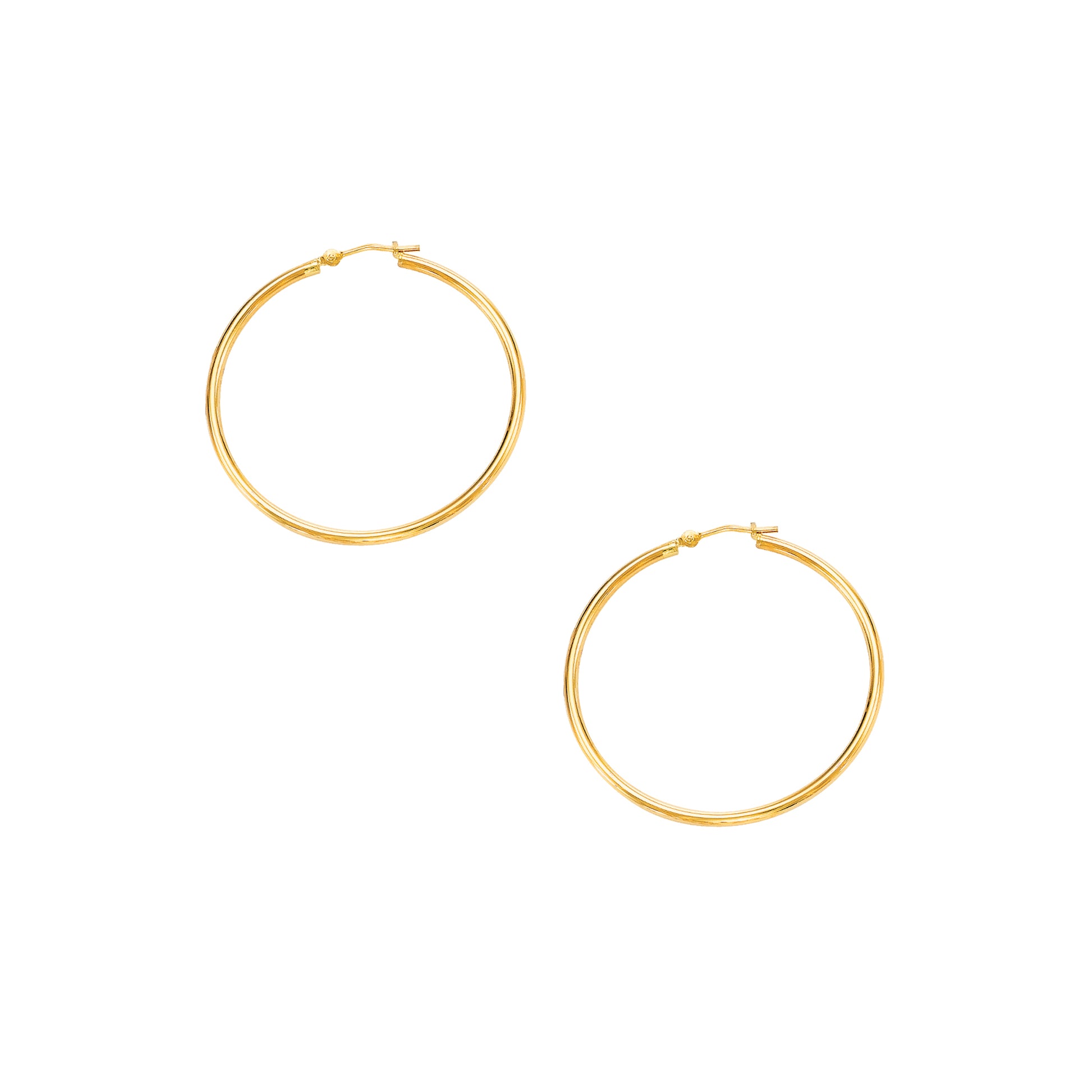Royal Chain 10K Gold 2x40mm Hoop Earring 262LT