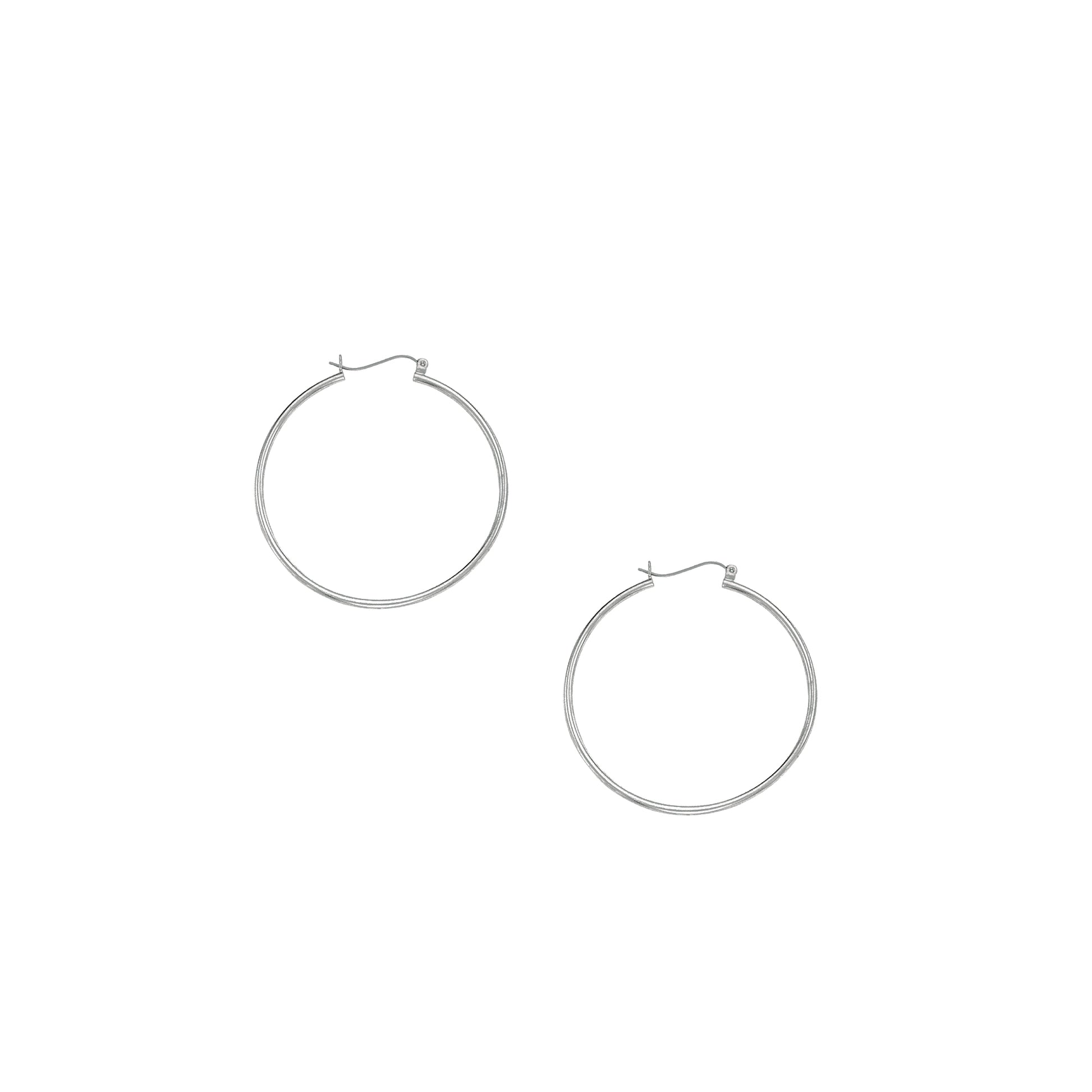 Royal Chain 10K Gold 1.5x40mm Hoop Earring 265LT