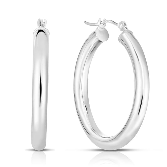 Royal Chain 10K Gold 3x25mm Hoop Earring 3000ER