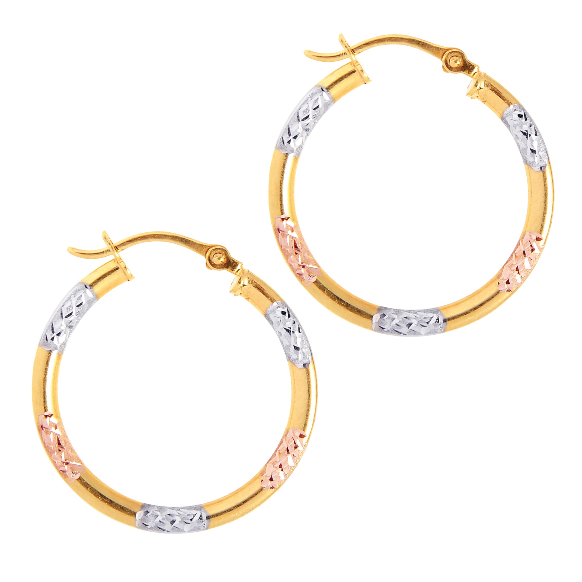 Royal Chain 10K Gold Diamond Cut Hoop Earring 517ER