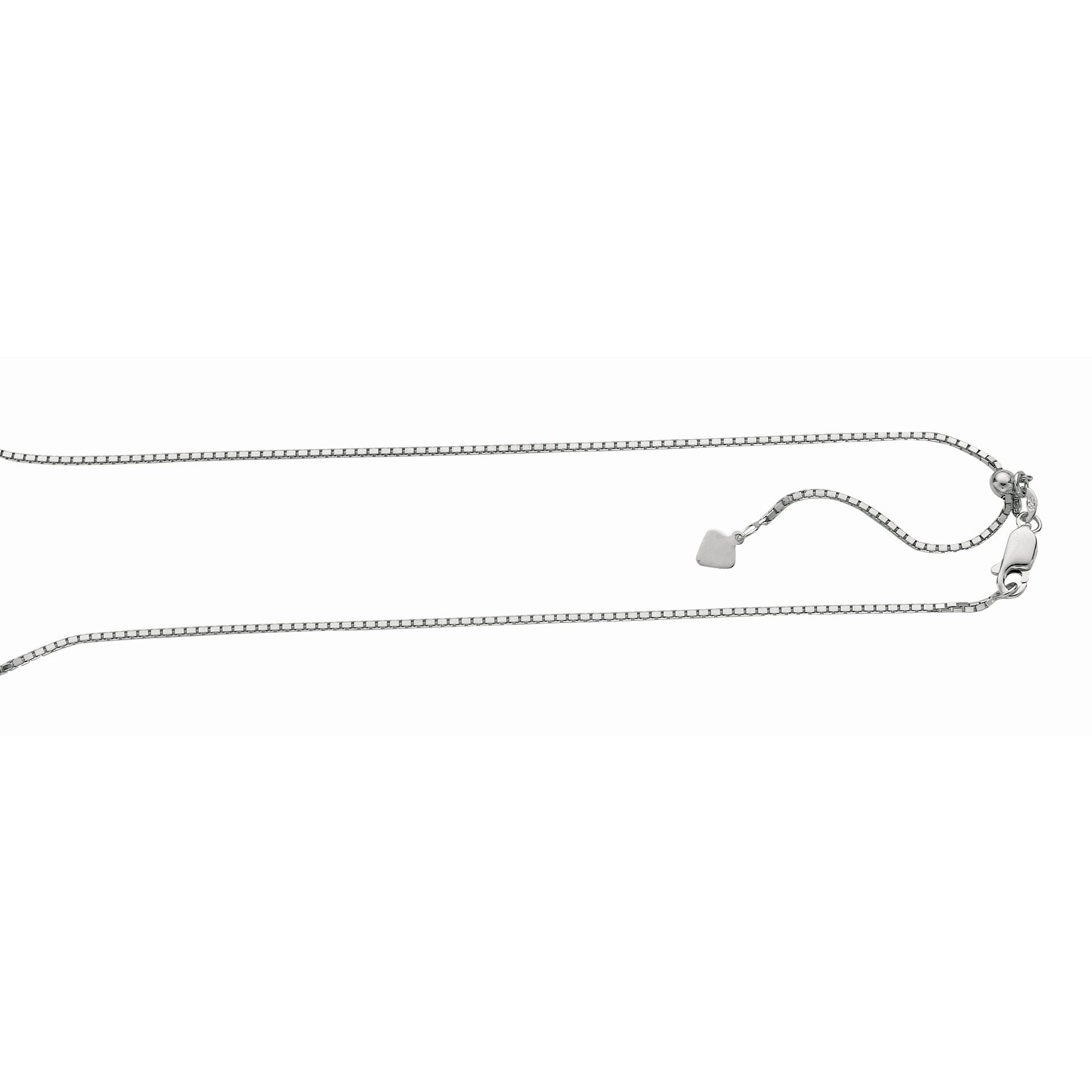 Royal Chain Silver 1.4mm Adjustable Box Chain AGABX073