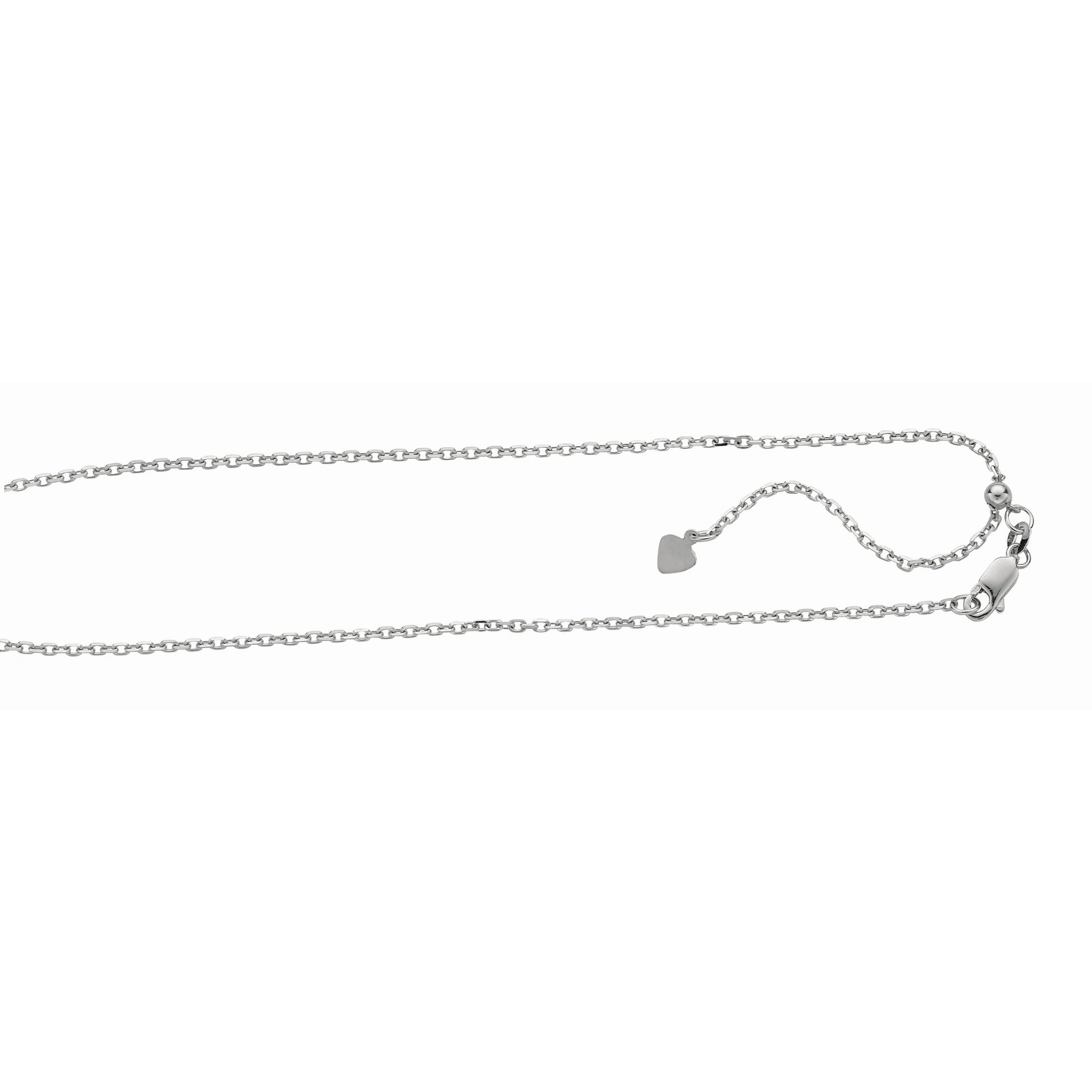 Royal Chain Silver 1.8mm Adjustable Cable Chain AGACB050