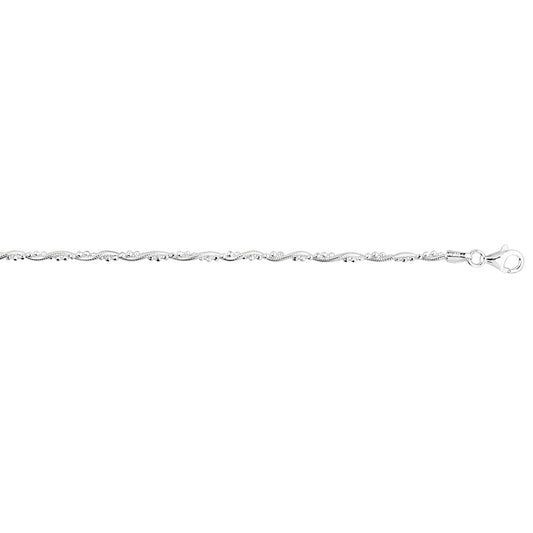 Royal Chain Silver Twisted Bead Anklet AGANK126