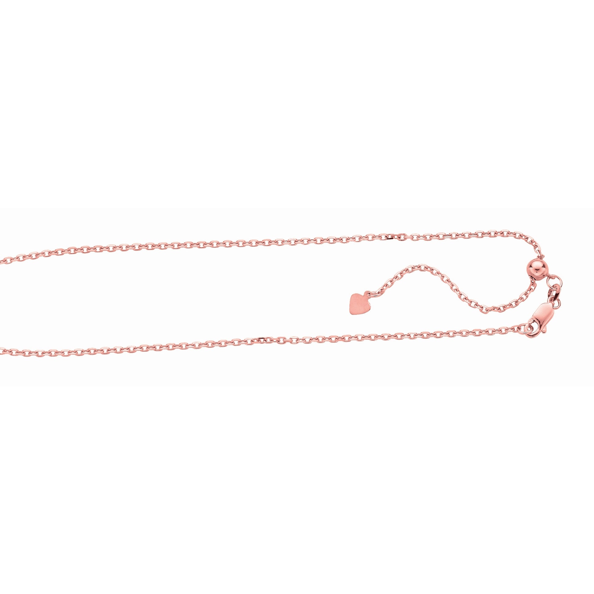 Royal Chain Silver 1.8mm Adjustable Rose Cable Chain AGAPCB050