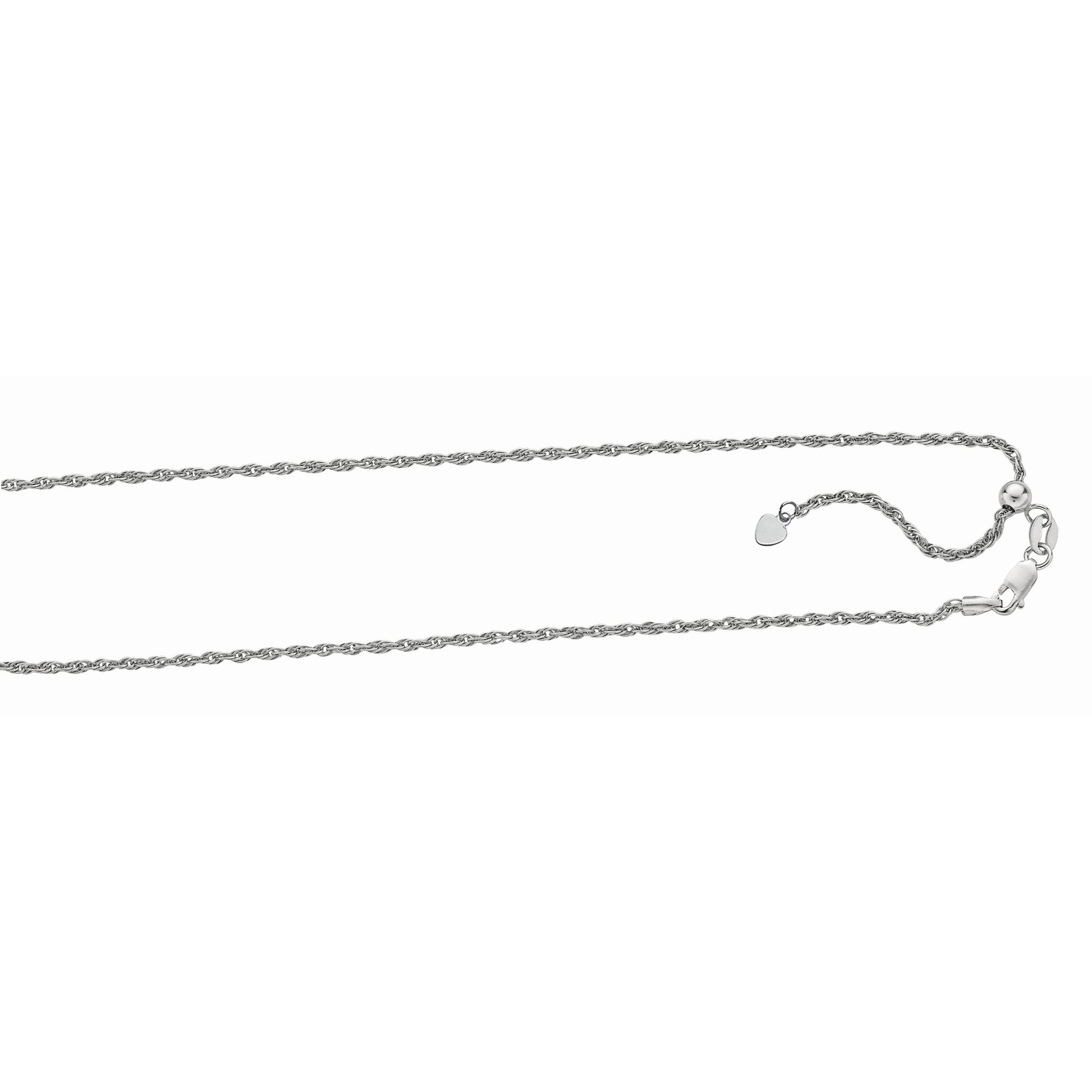 Royal Chain Silver 1.5mm Adjustable Rope Chain AGAROY035