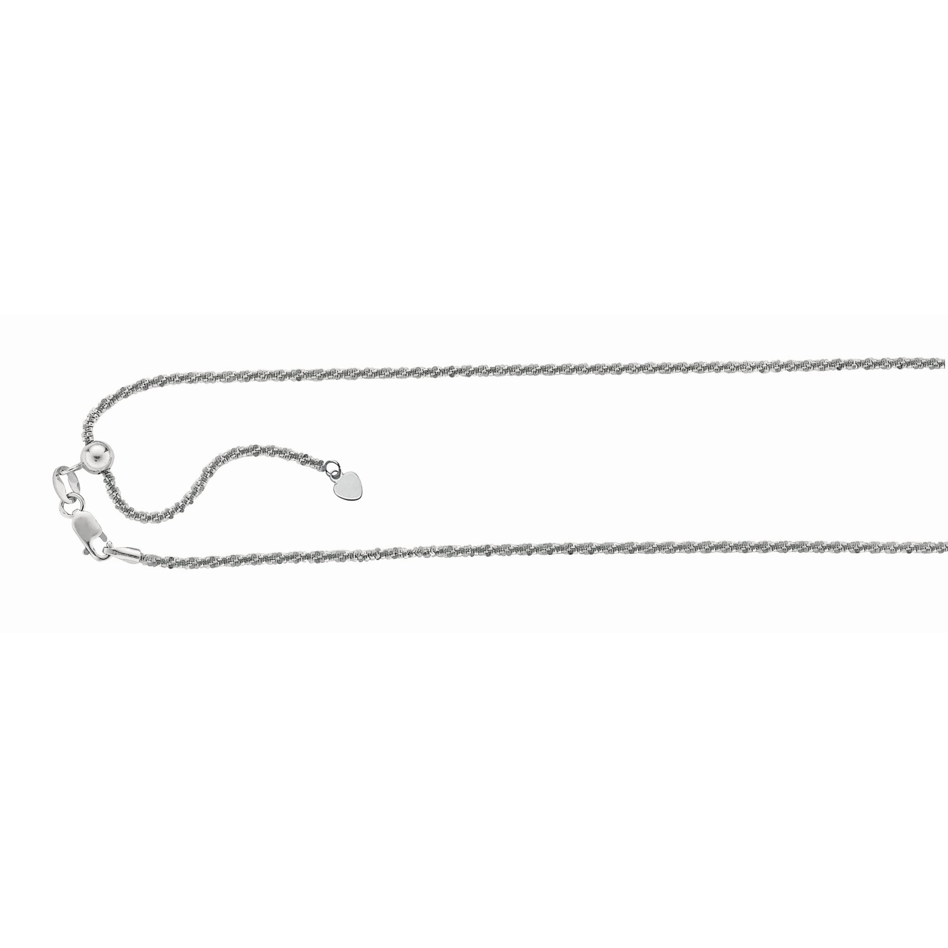 Royal Chain Silver 1.5mm Adjustable Sparkle Chain AGASC040