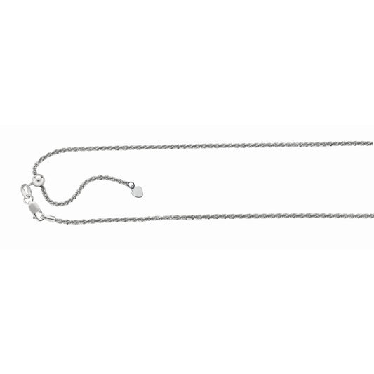 Royal Chain Silver 1.5mm Adjustable Sparkle Chain AGASC040