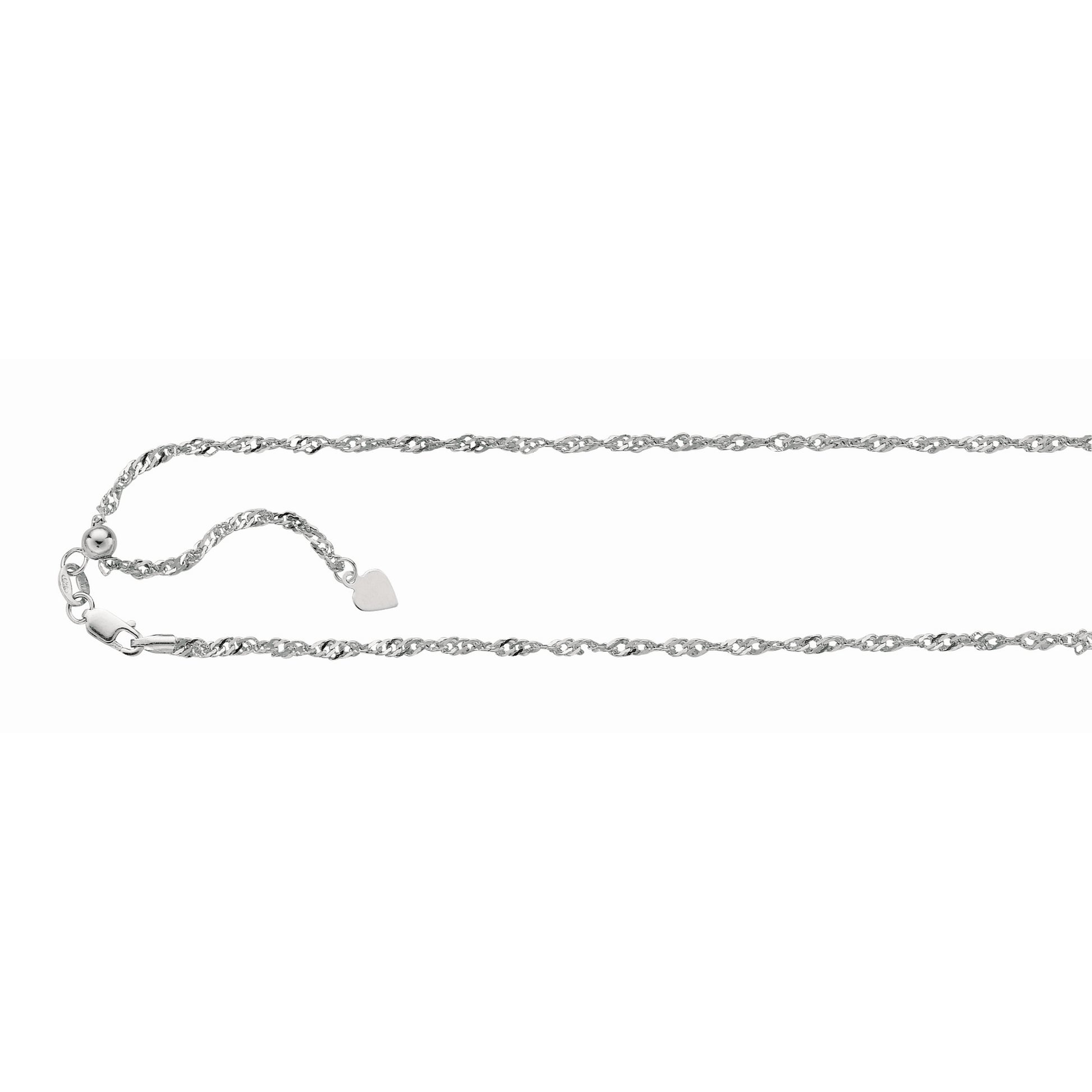 Royal Chain Silver 1.5mm Adjustable Singapore Chain AGASG025
