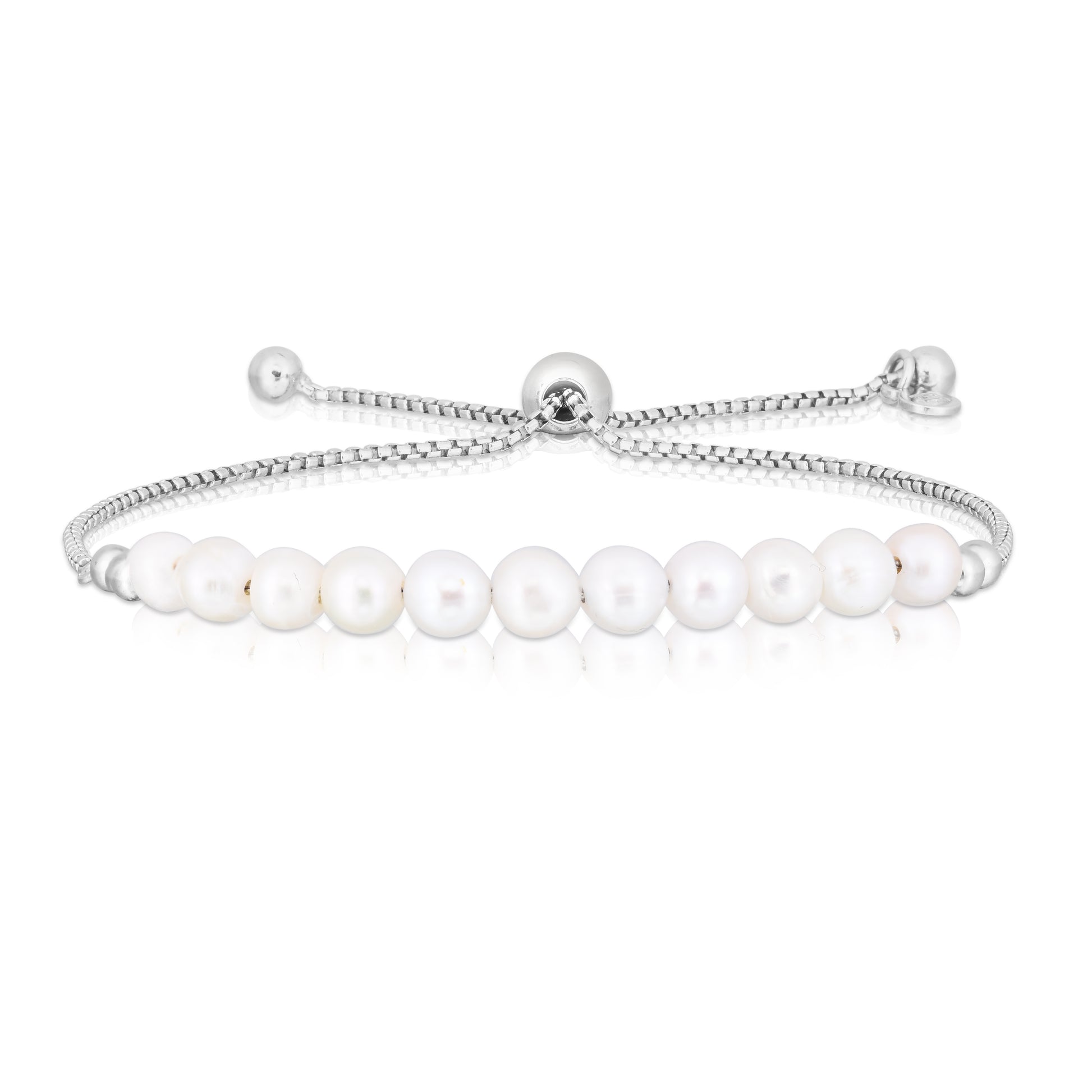 Royal Chain Sterling Silver Pearl Friendship Bracelet AGC15578