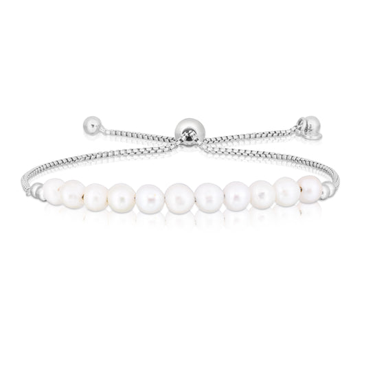 Royal Chain Sterling Silver Pearl Friendship Bracelet AGC15578