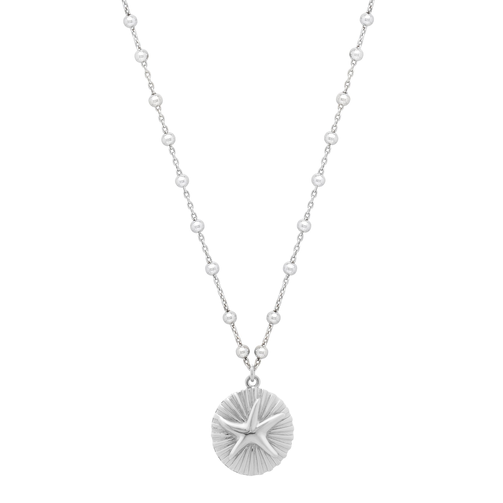 Royal Chain Silver Starfish Medallion Necklace AGC17825