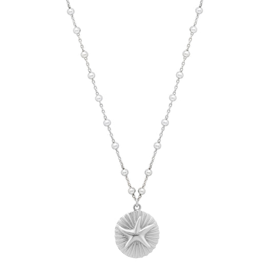 Royal Chain Silver Starfish Medallion Necklace AGC17825