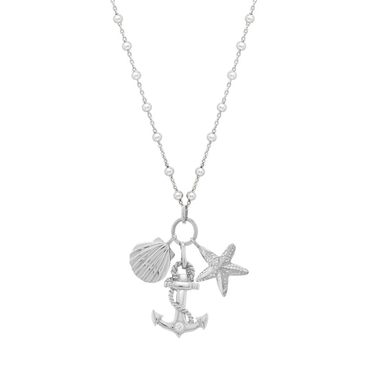 Royal Chain Silver Sea Life Charm Necklace AGC17826