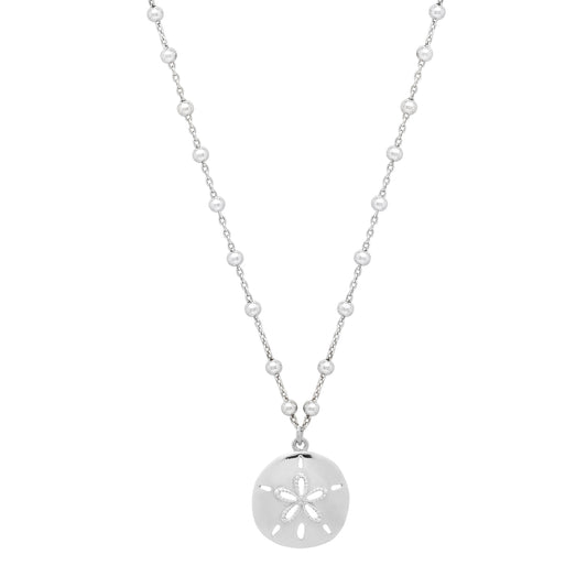 Royal Chain Silver Sand Dollar Necklace AGC17827