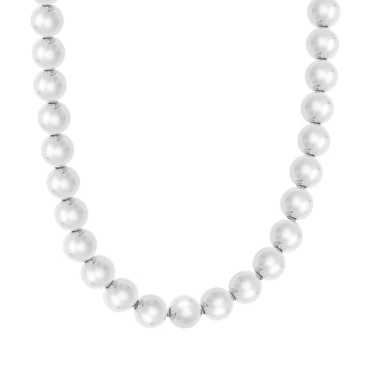 Royal Chain Silver Bold Bead Necklace AGC17839