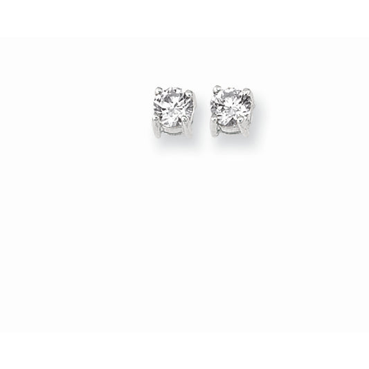 Royal Chain Silver 4MM Round CZ Earring AGCZ105