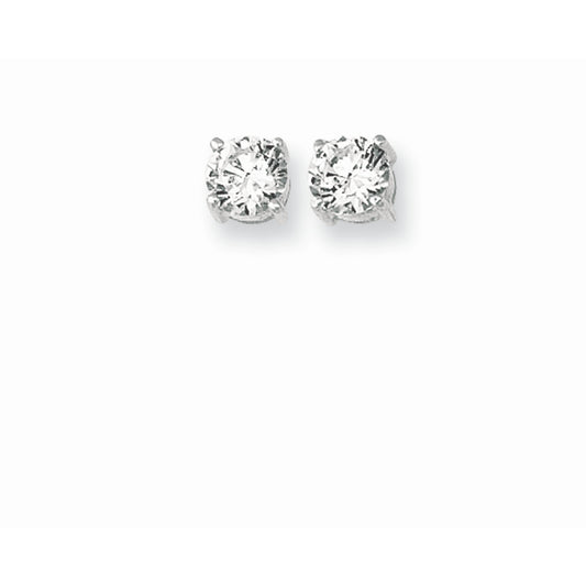 Royal Chain Silver 4MM Round CZ Earring AGCZ105