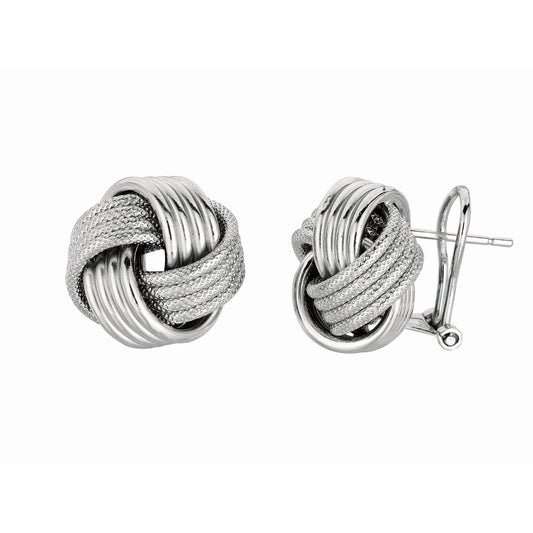 Royal Chain Silver Large Multirow Love Knot Earring AGE1000