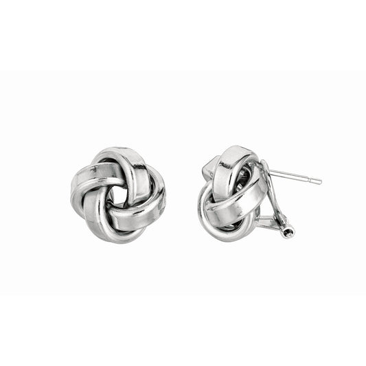 Royal Chain Silver Large Polished Love Knot Earring AGE1006